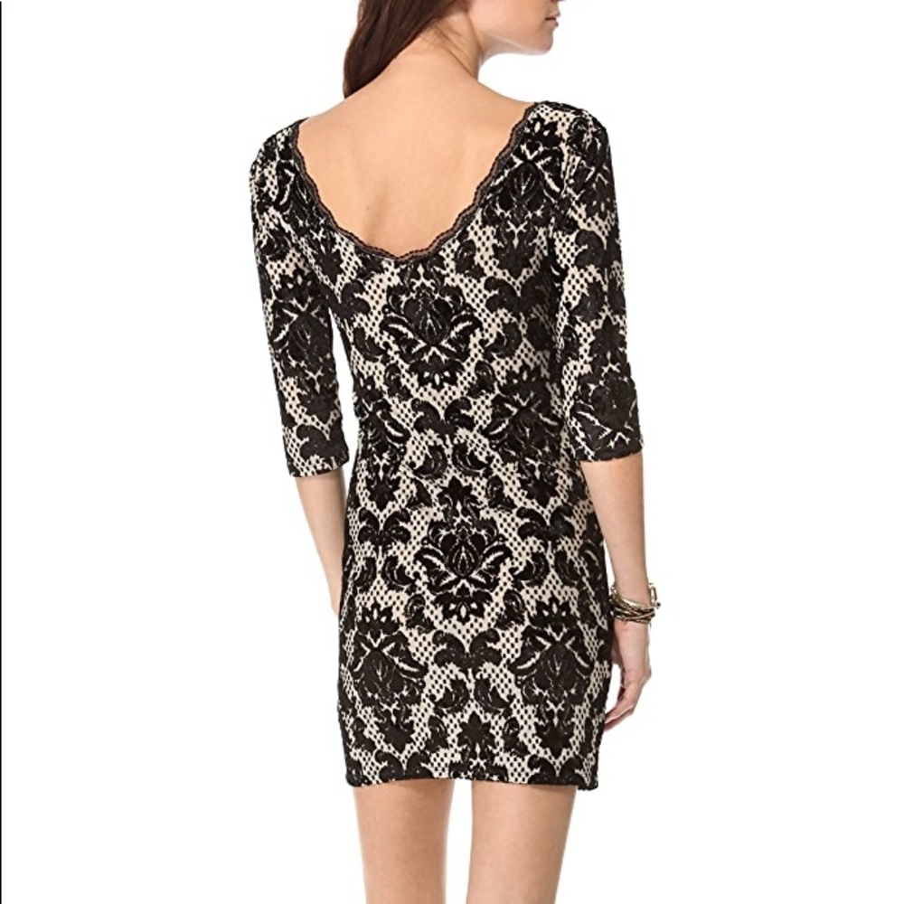 Free People Nude and Black Velvet Lace Dress - Picture 5 of 10